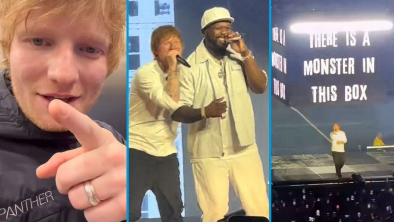 Ed Sheeran shares behind-the-scenes clips of his surprise performance at 50 Cent's London show