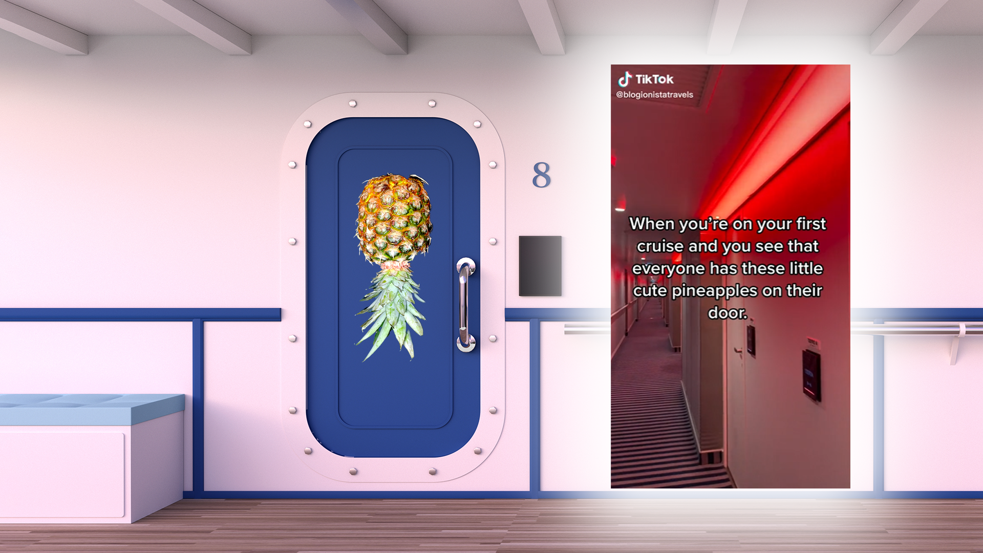 First time cruise ship guest finds out the x-rated meaning of pineapples on cabin doors