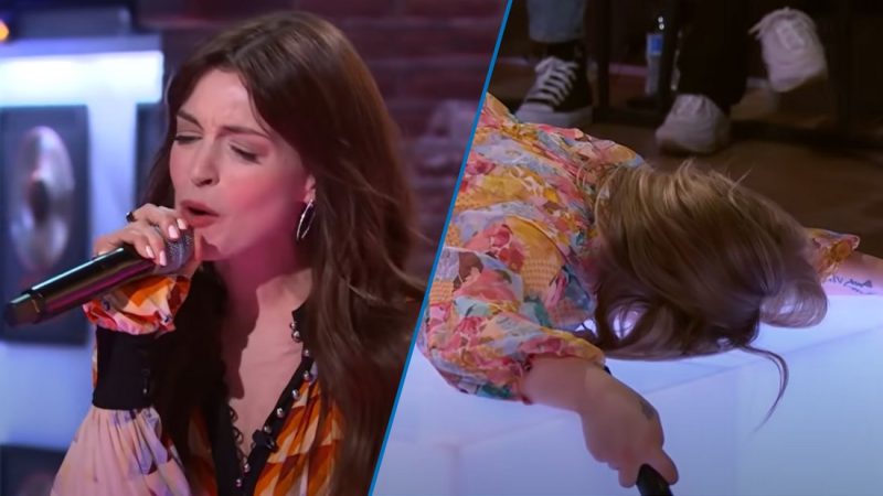 Kelly Clarkson hits the floor losing to Anne Hathaway singing 'Since U Been Gone' 