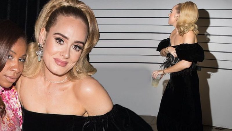 Adele looks gorgeous as she debuts new look at friends birthday bash