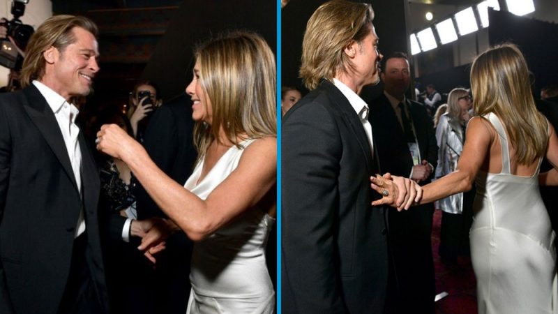 Pics of Brad Pitt & Jennifer Anniston reuniting at awards show sends fans into a frenzy