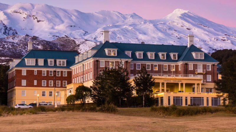 Mount Ruapehu's iconic Chateau Tongariro Hotel