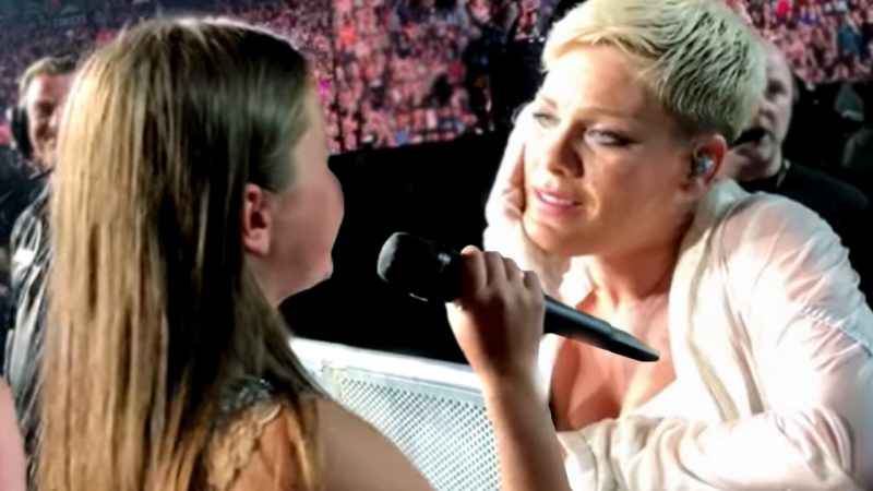 Footage resurfaces of  'amazing' 12yo singer shocking Pink with her performance mid-show