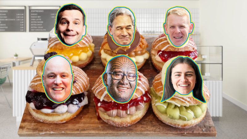 A bakery is having a 'donut election' with flavours for each NZ political party and I vote YUM 