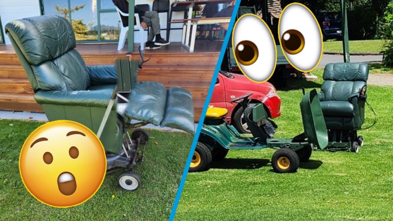 'Does a nice job': Kiwi man puts his unique La-Z-y Boy lawnmower up for sale