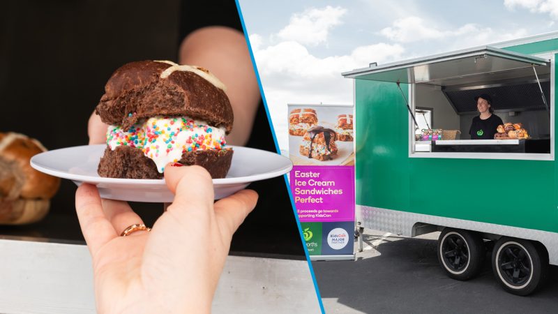A hot cross bun ice cream truck is coming to NZ with unusual marmite and blue cheese toppings