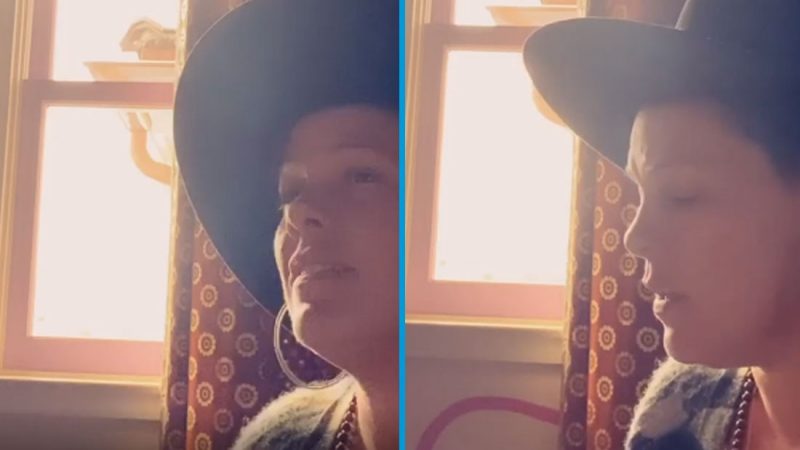 Pink sings an amazing cover of 'Make You Feel My Love' from her house