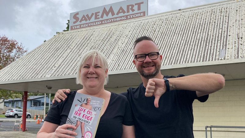 Jay-Jay buys her own book from a thrift store