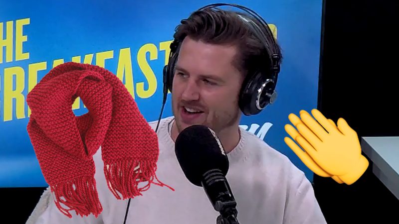The Breakfast Club hypes Adam up after he gives up on knitting a scarf for Adam