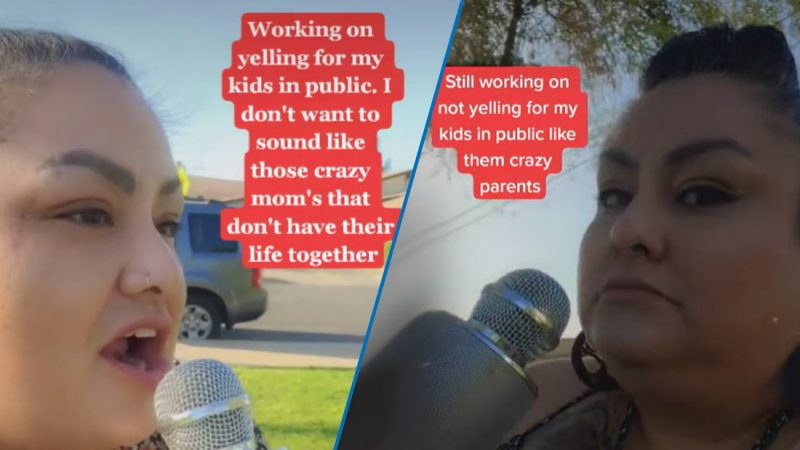 Mum shows her hilarious alternative method to not yell at her kids in public