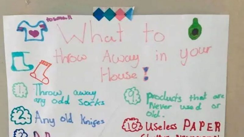 11 year-old daughter writes 'hoarder' mum a detailed to-do list for her messy house