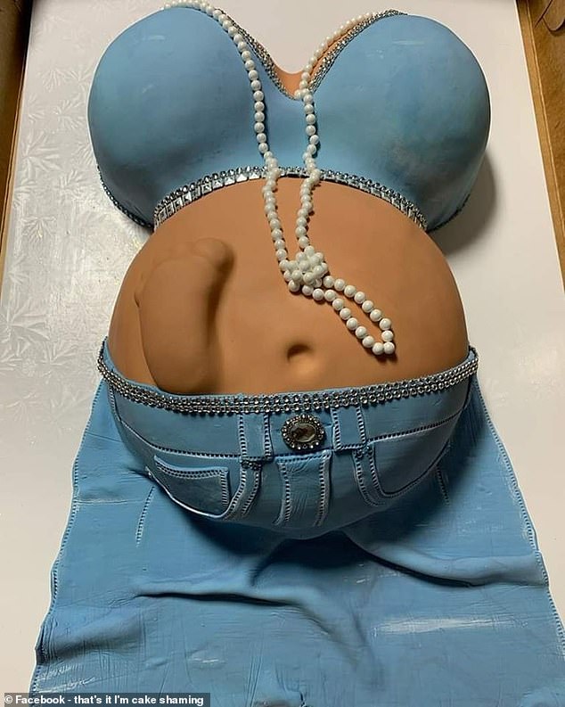 Mum's 'diamonds and jeans' gender reveal cake mocked for looking 'x-rated'